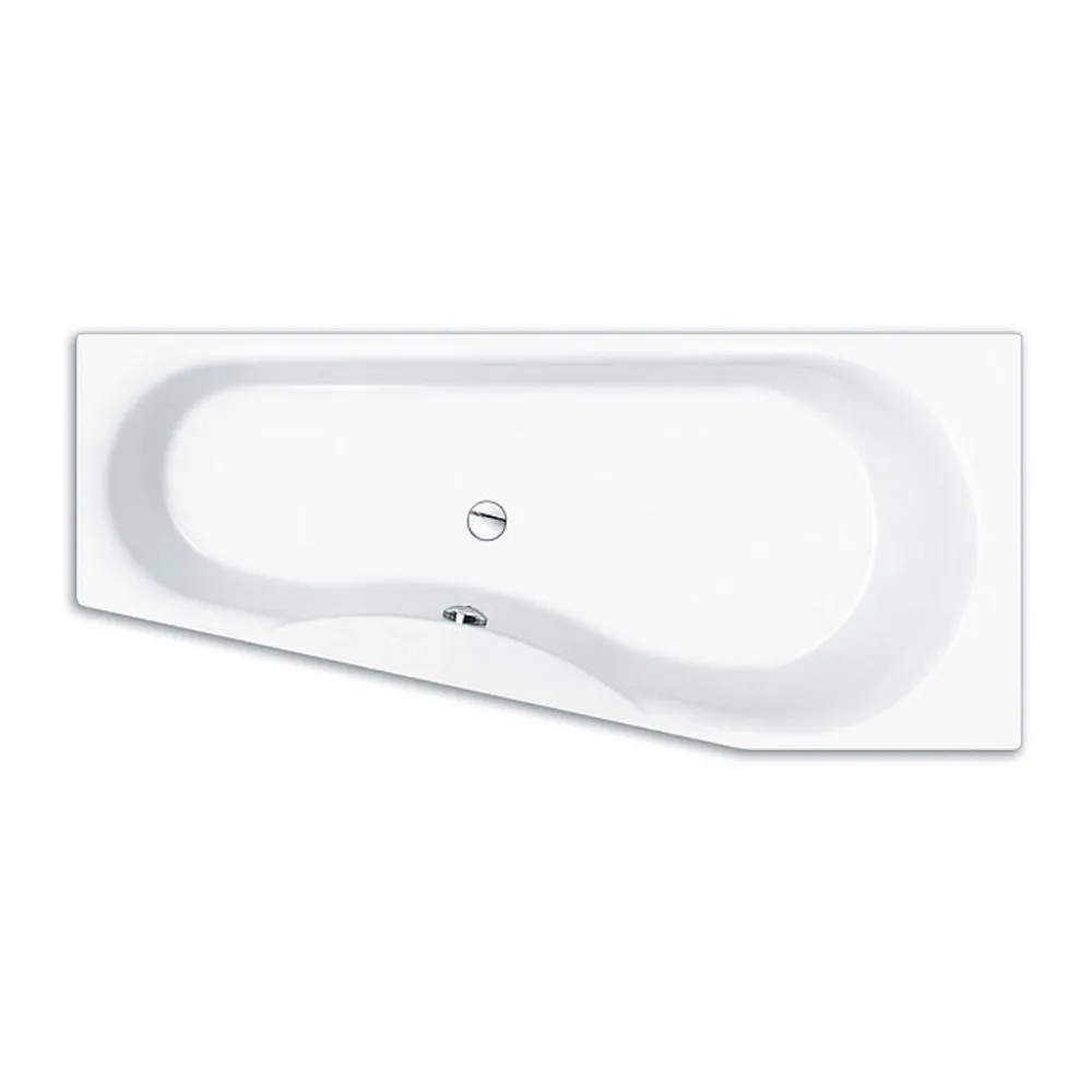 repaBAD Badewanne „Tika“ trapez 1700 × 750 mm, Mittelablauf, links in Weiß
