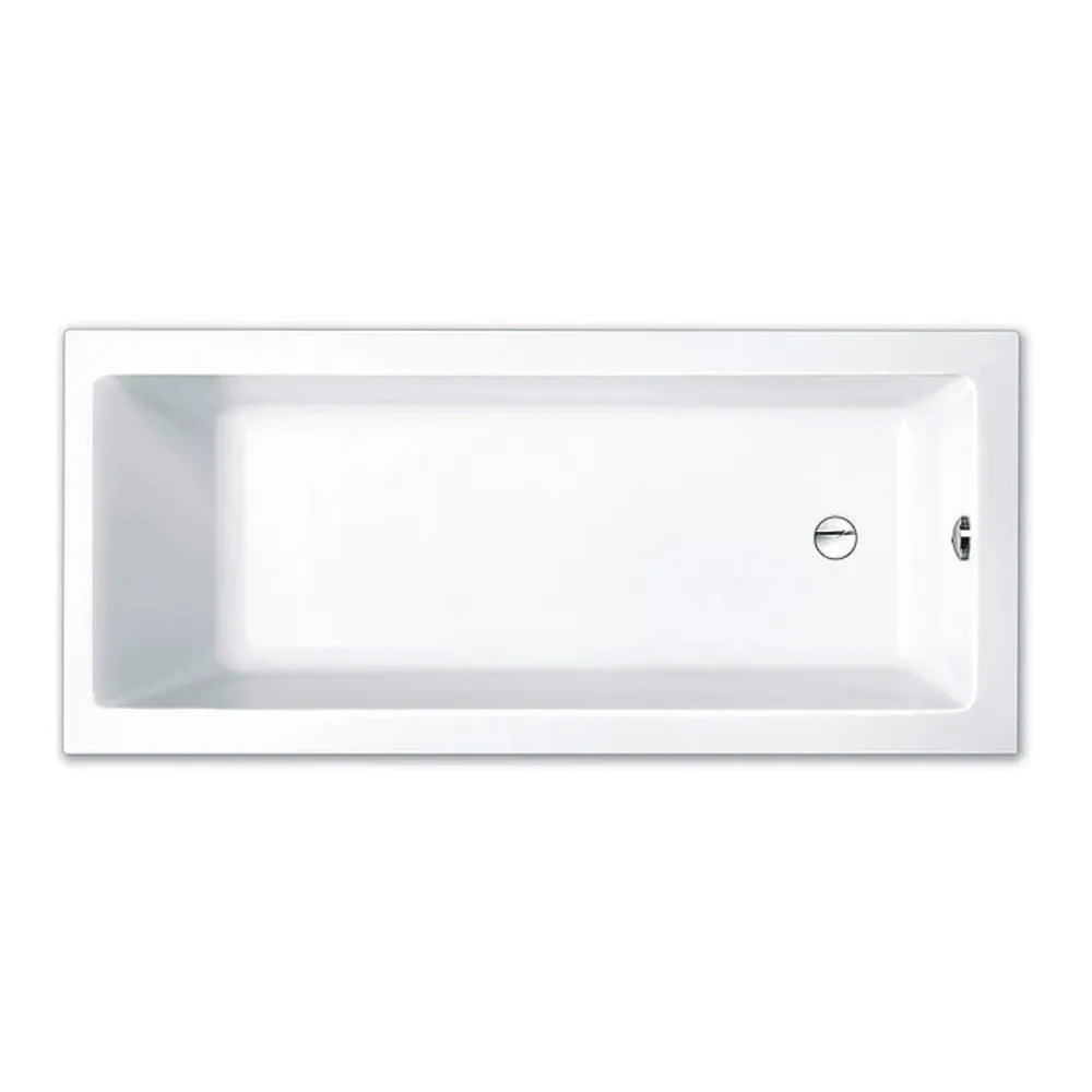 repaBAD Badewanne „Genf Mono“ rechteck 1700 × 750 mm, Fußablauf in Weiß