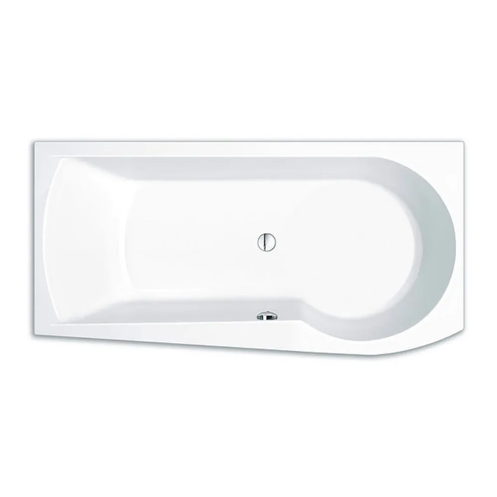 repaBAD Badewanne „Arosa Shower“ rechteck 1700 × 850 mm, Mittelablauf, links in Weiß