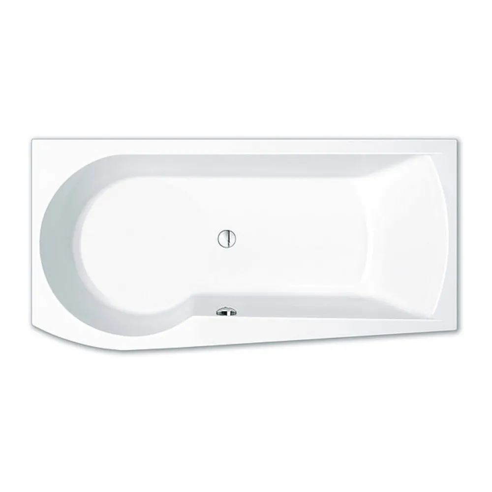 repaBAD Badewanne „Arosa Shower“ rechteck 1700 × 850 mm, Mittelablauf, rechts in Weiß