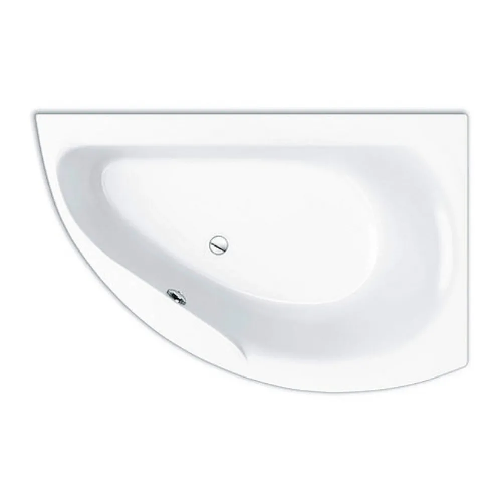 repaBAD asymmetrische Badewanne „Taurus“ eck 1620 × 940 mm, links in Weiß