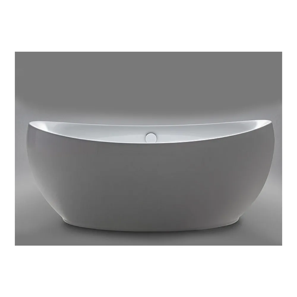 repaBAD Badewanne „Ferrara F“ freistehend oval 1800 × 850 mm, Mittelablauf in Weiß