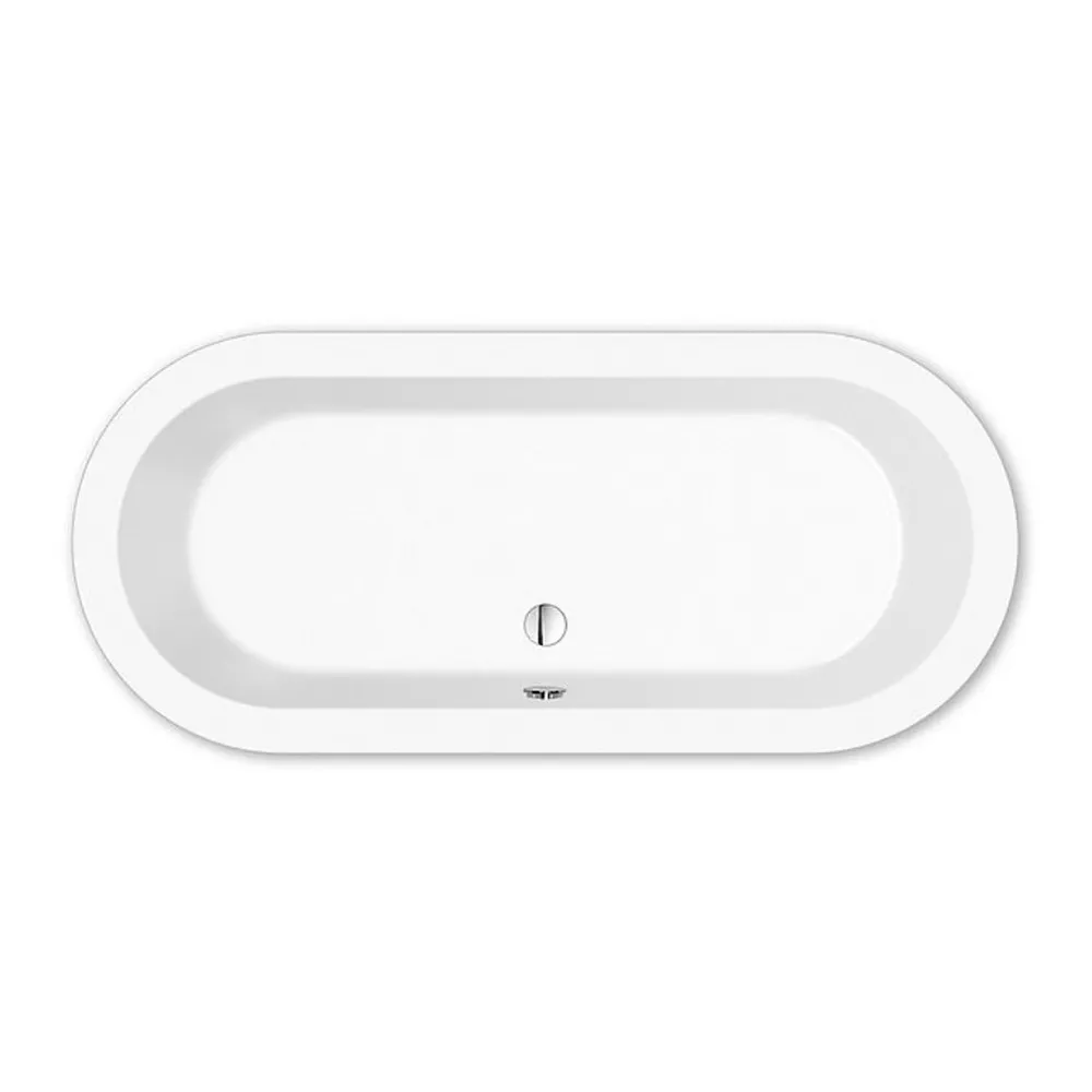 repaBAD Badewanne „Livorno Oval F“ freistehend oval 1800 × 800 mm, Mittelablauf in Weiß