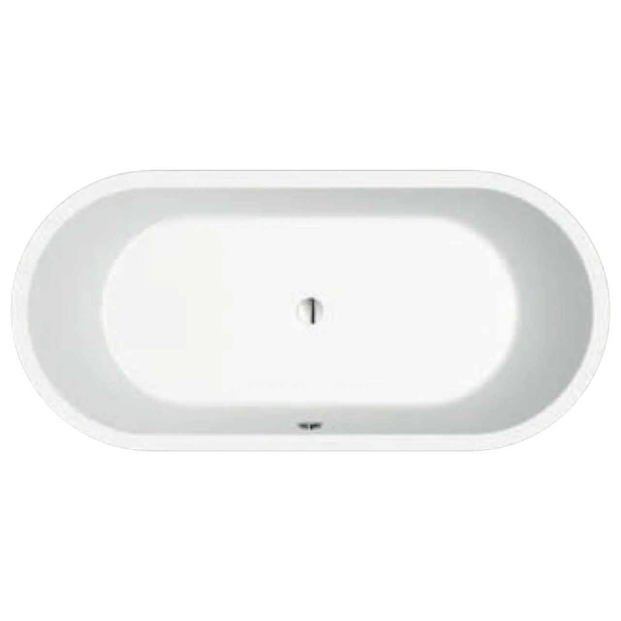 repaBAD Badewanne „Livorno Oval F“ freistehend oval 1900 × 900 mm, Mittelablauf in Weiß