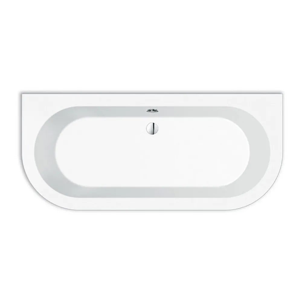 repaBAD Badewanne „Livorno Oval F“ freistehend oval 1650 × 750 mm, Mittelablauf in Weiß