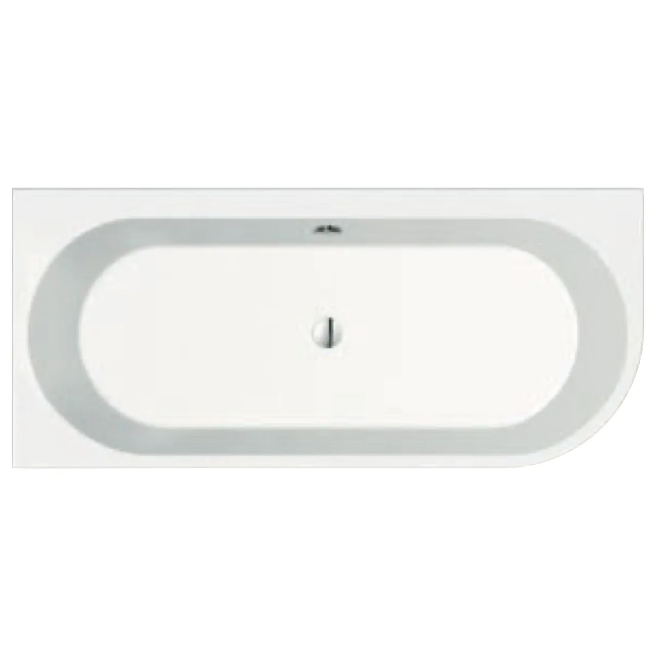 repaBAD Badewanne „Livorno Oval F“ freistehend oval 1650 × 750 mm, Mittelablauf, rechts in Weiß