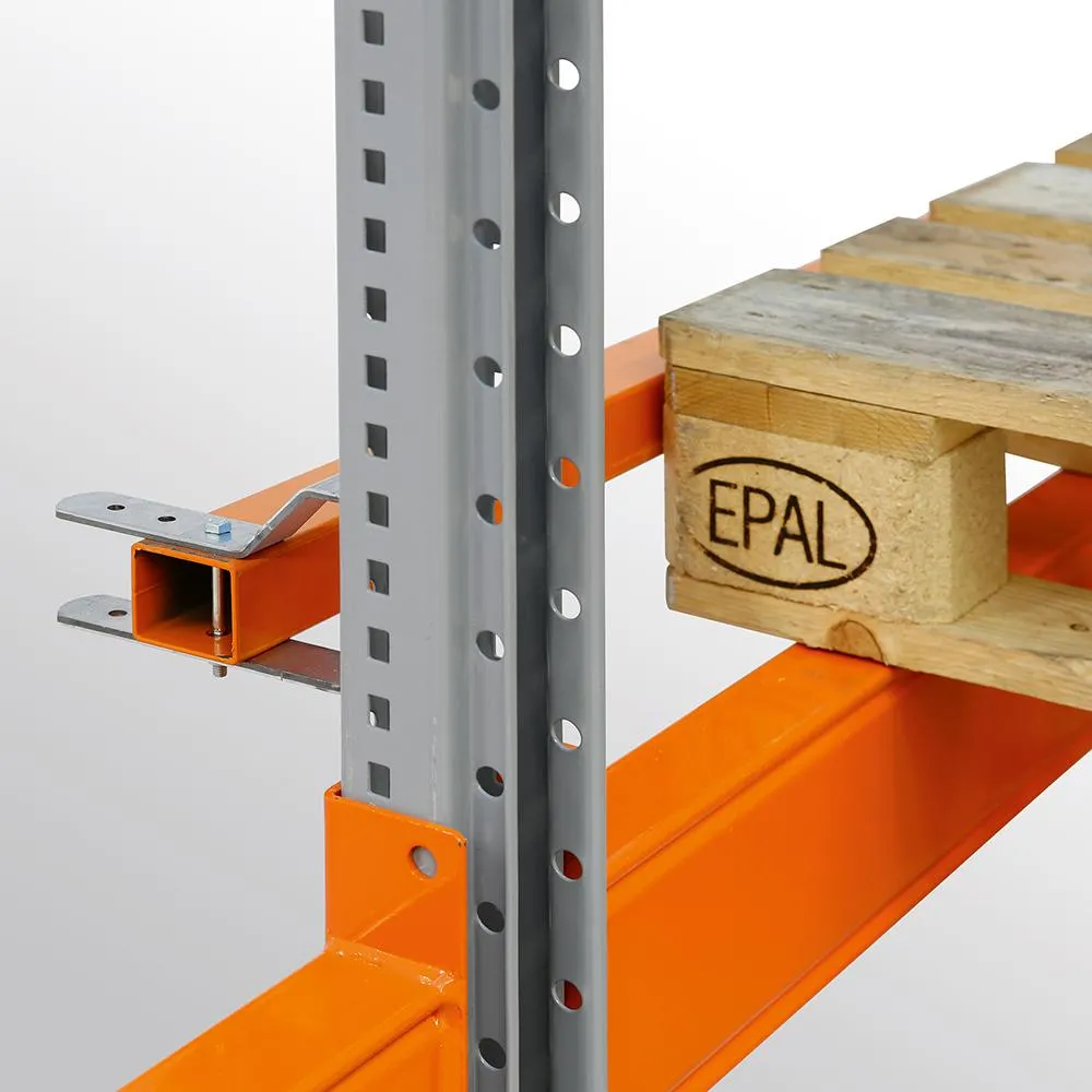 Durchschubsicherung für Palettenregal TAURUS | Breite 190cm | inkl. Rohr und Halterungsset | Reinorange