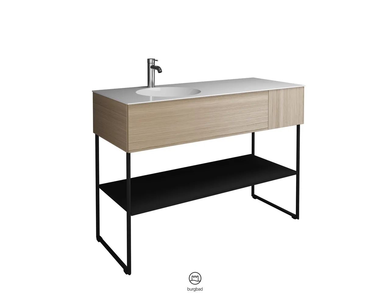 burgbad Badmöbelset „Coco“ in Lichtgrau Hochglanz