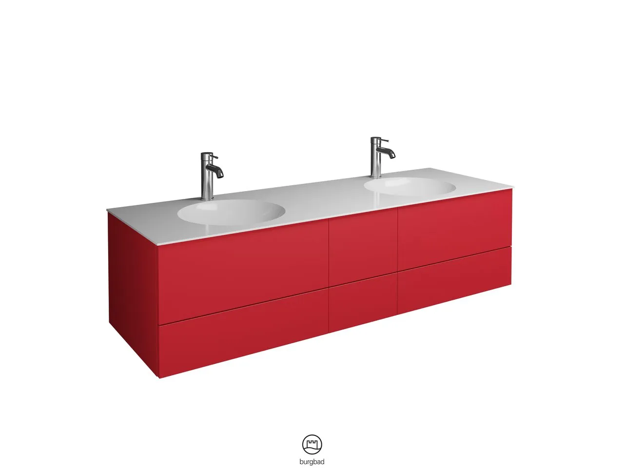 burgbad Badmöbelset „Coco“ in Sandorange Solid Matt