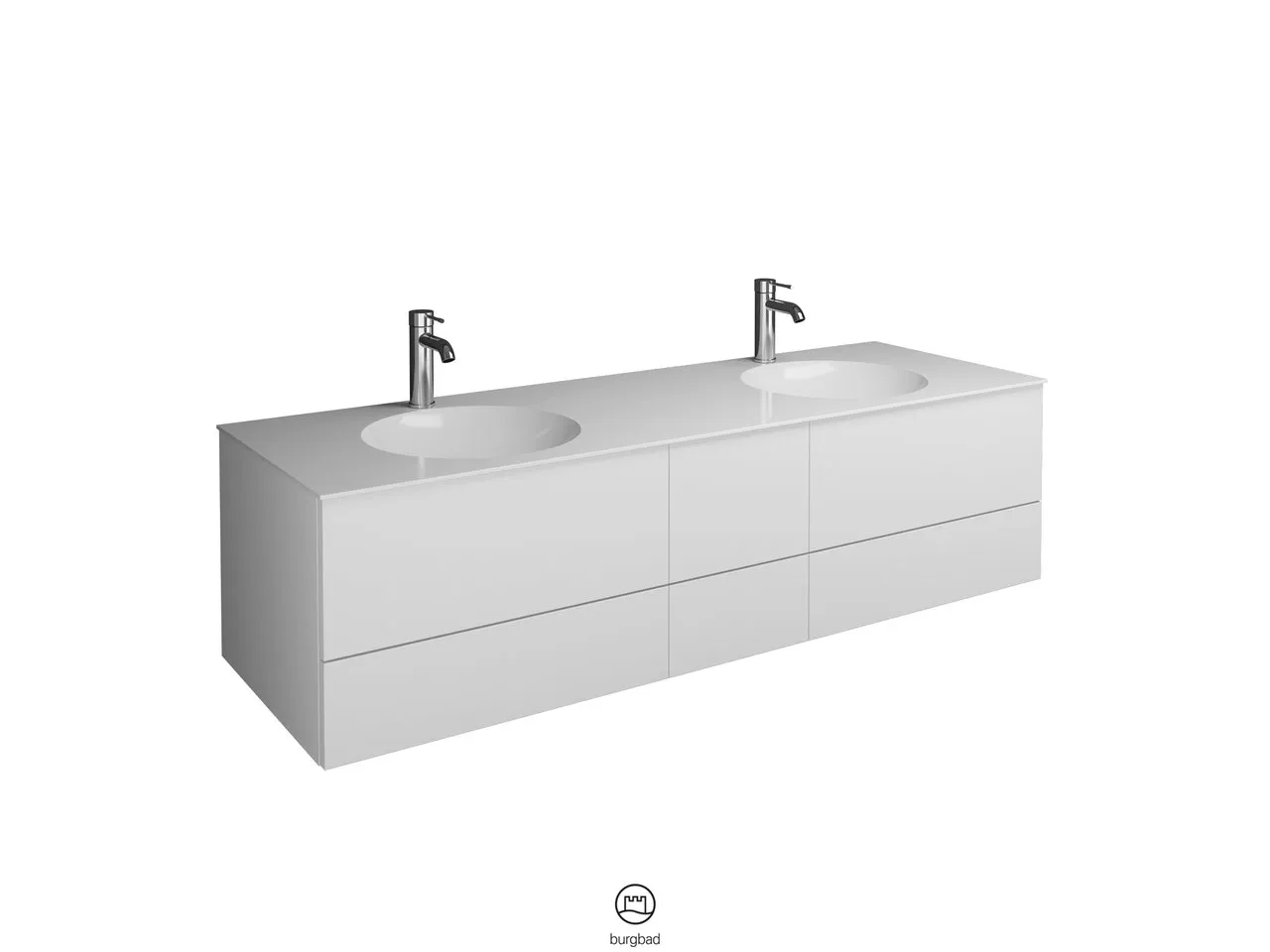 burgbad Badmöbelset „Coco“ in Eiche Dekor Silber