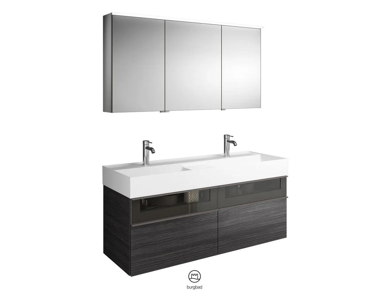 burgbad Badmöbelset „Yumo“ in Kieselgrau Matt