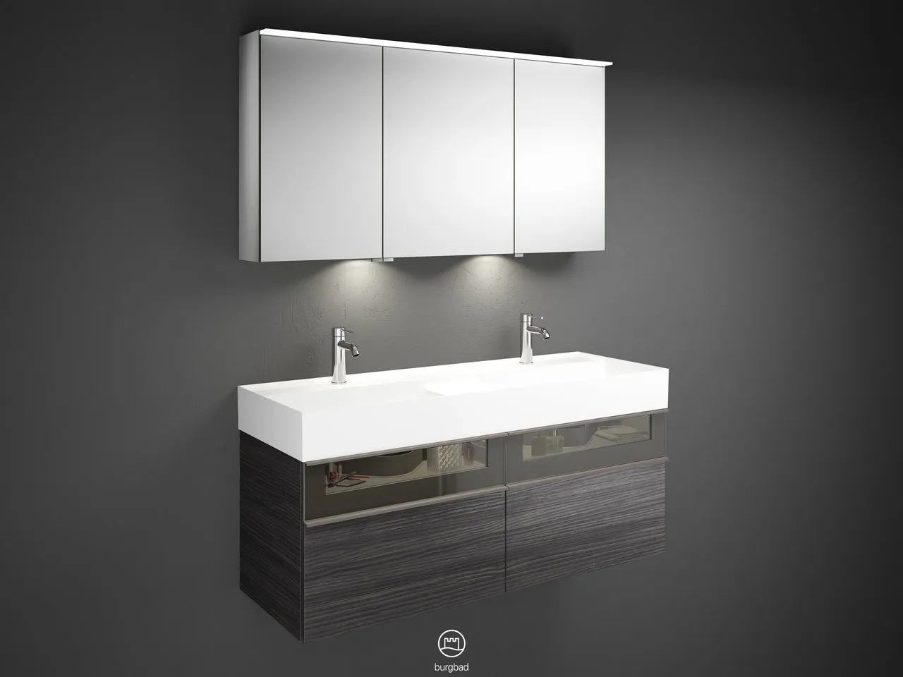 burgbad Badmöbelset „Yumo“ in Eiche Dekor Baumwolle