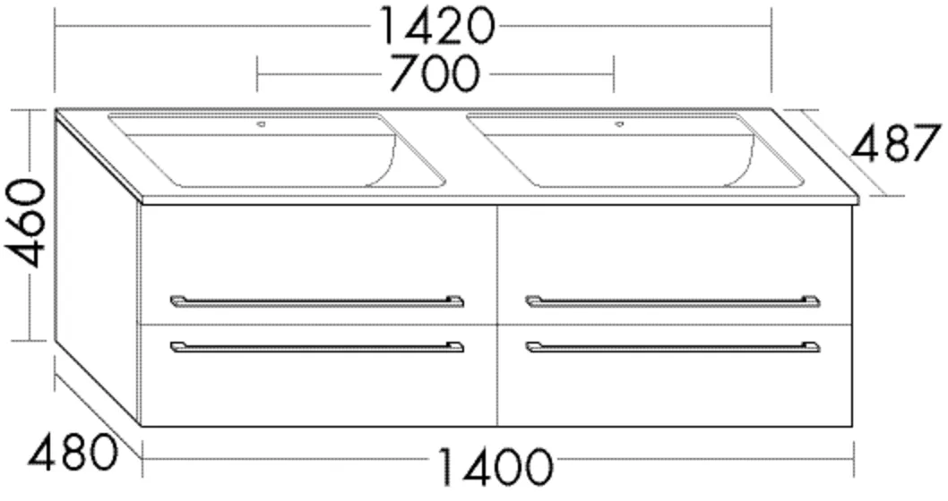 burgbad Badmöbelset „bel“ in Weiß Solid Matt