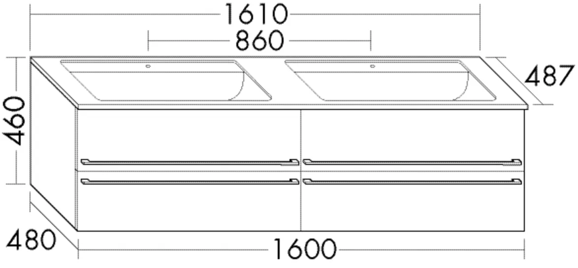 burgbad Waschtischunterschrank „bel“ in Schilf Hochglanz