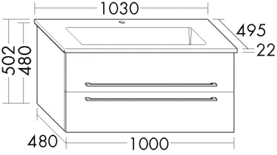 burgbad Badmöbelset „bel“ in Anthrazit Solid Matt