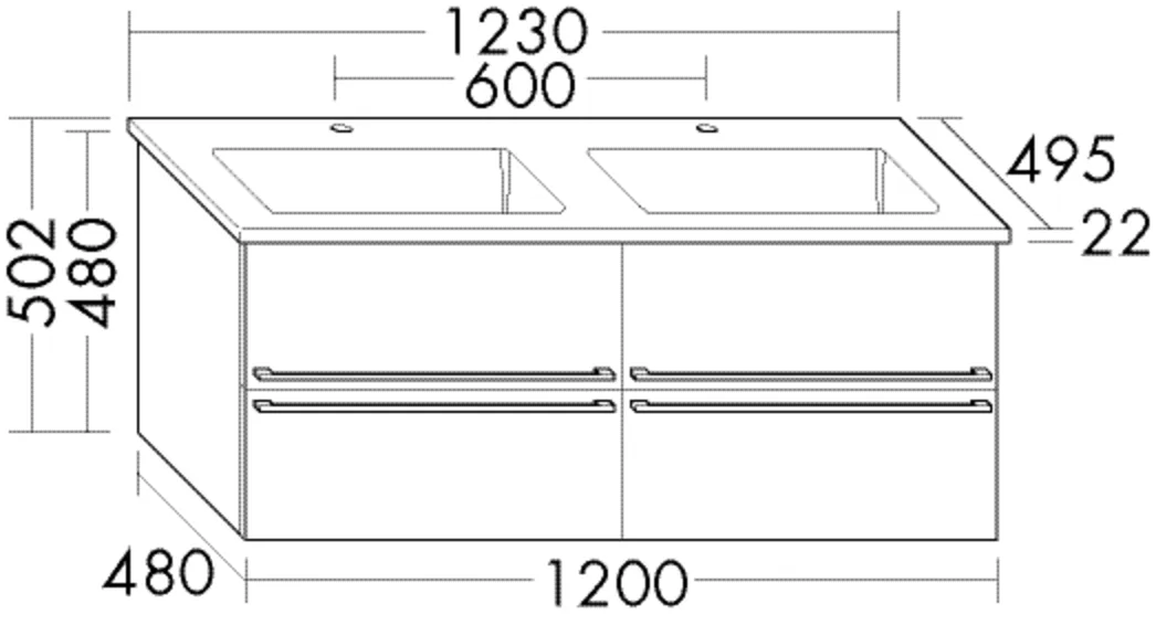 burgbad Badmöbelset „bel“ in Eisblau Softmatt