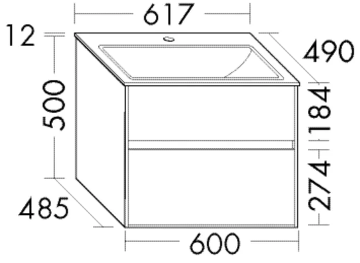 burgbad Waschtischunterschrank „rc40Solitaire“ in Weiß Solid Matt