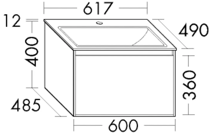 burgbad Waschtischunterschrank „rc40Solitaire“ in Sand Solid Matt