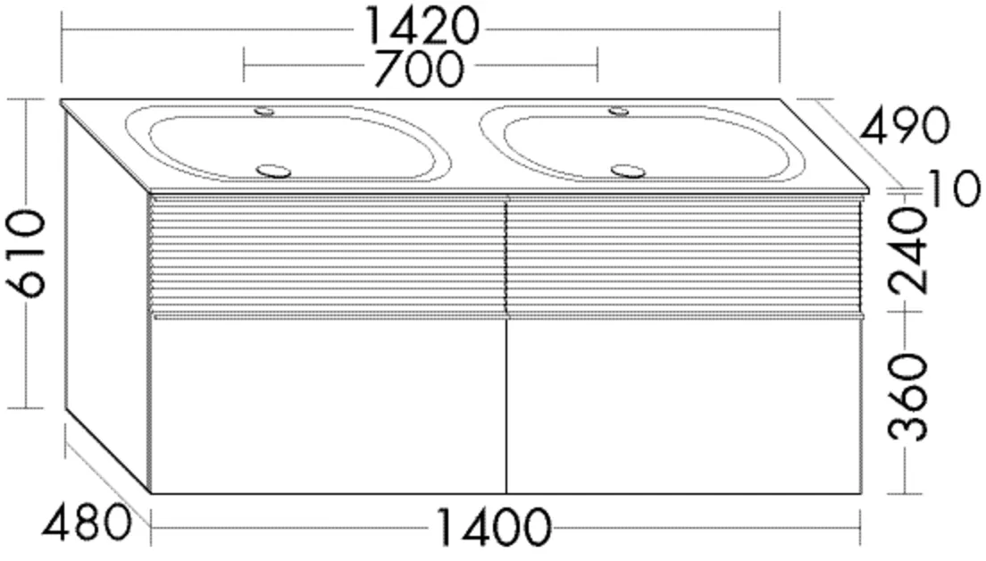 burgbad Waschtischunterschrank „Fiumo“ in Weiß Matt