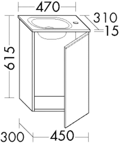 burgbad Waschtischunterschrank „Fiumo 2.0“ 510 × 655 × 350 mm in Weiß Matt