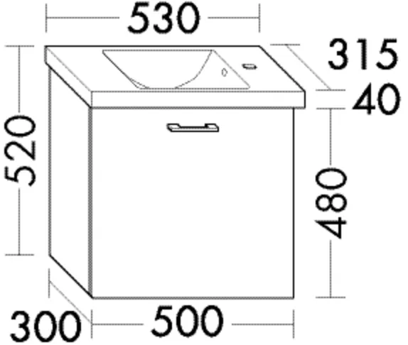 burgbad Waschtischunterschrank „Sys30“ in Weiß Matt