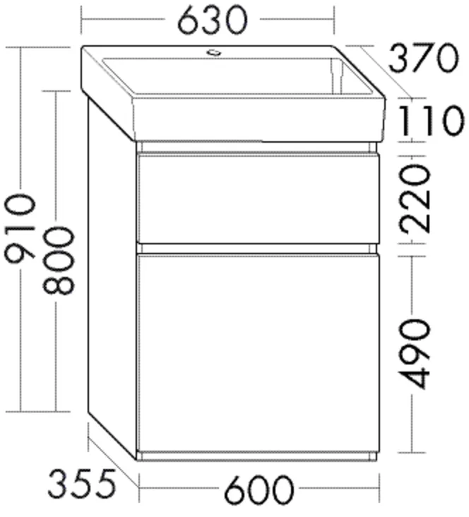 burgbad Waschtischunterschrank „Lin20“ in Weiß Matt mit Laserkante