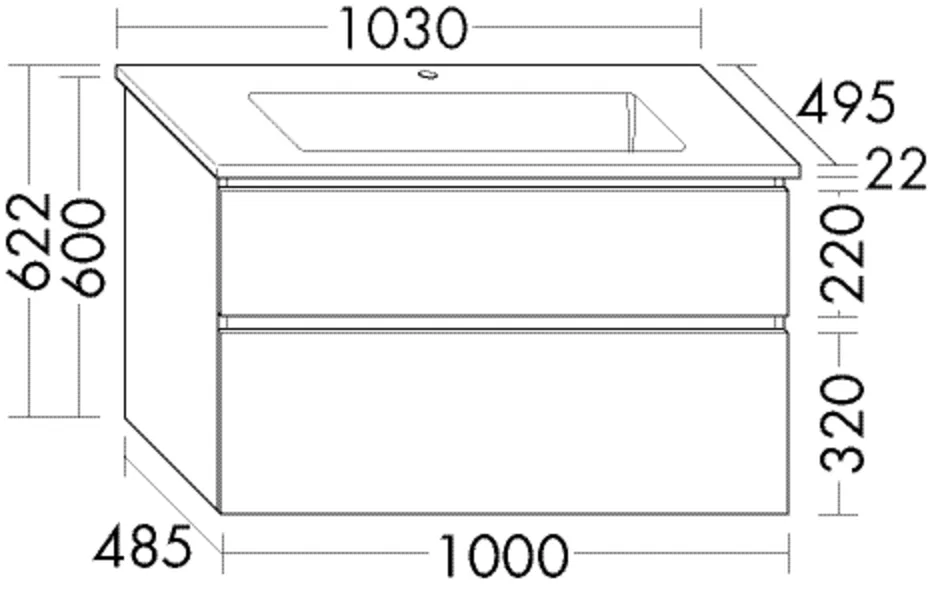 burgbad Waschtischunterschrank „Lin20“ in Frassino Dekor Cappuccino