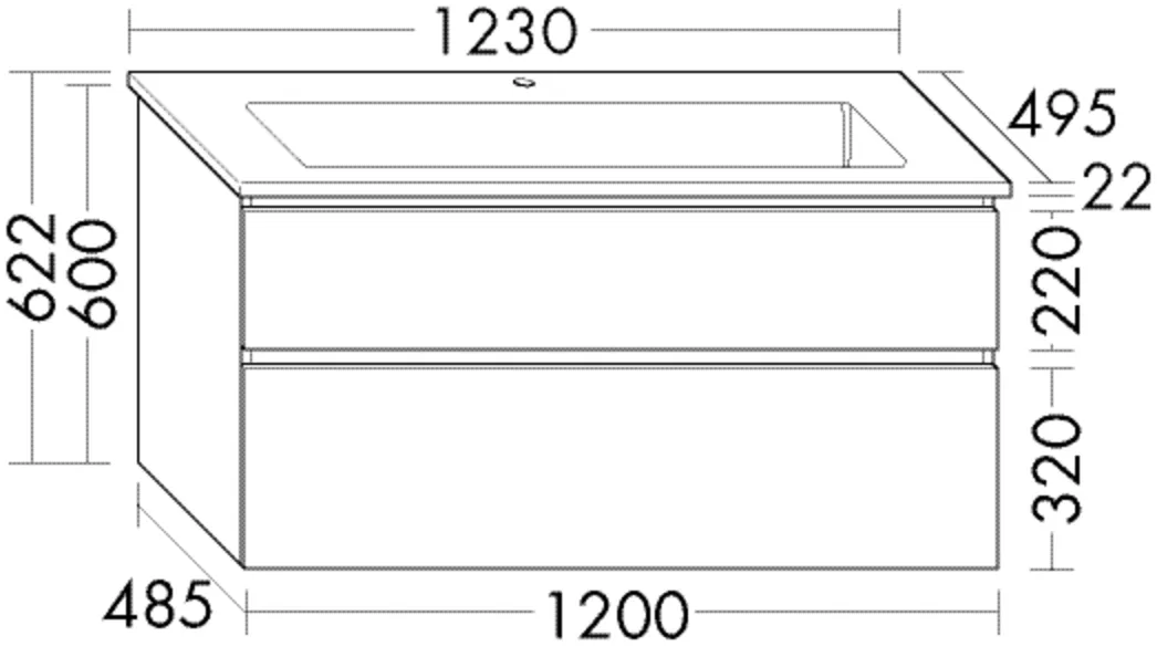 burgbad Waschtischunterschrank „Lin20“ in Tectona Dekor Zimt