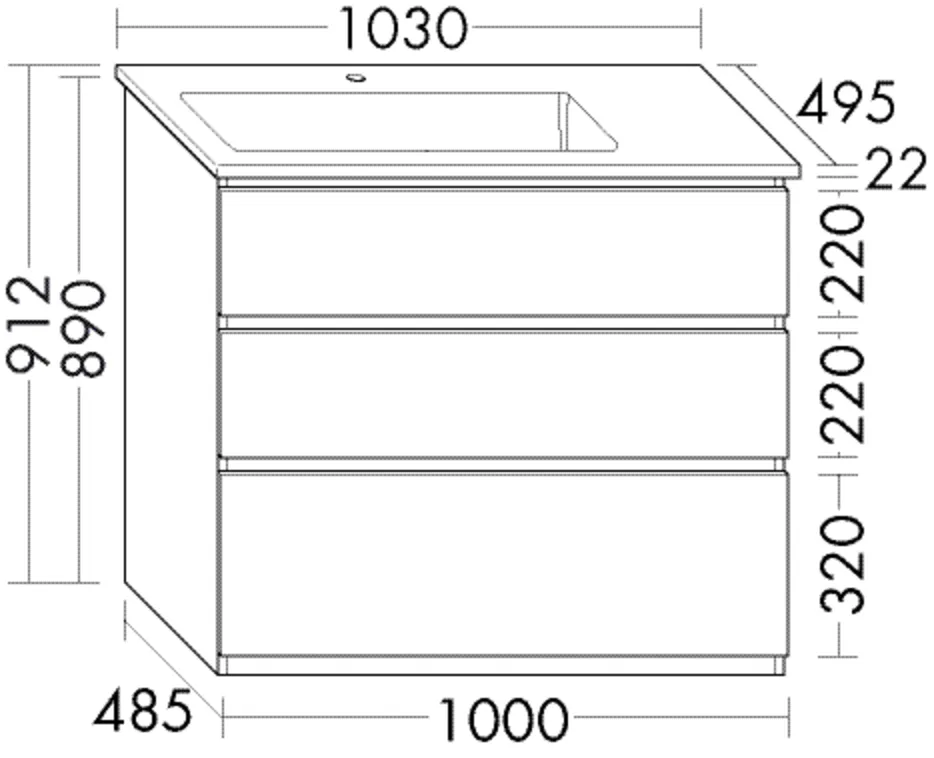 burgbad Waschtischunterschrank „Lin20“ in Grau Hochglanz