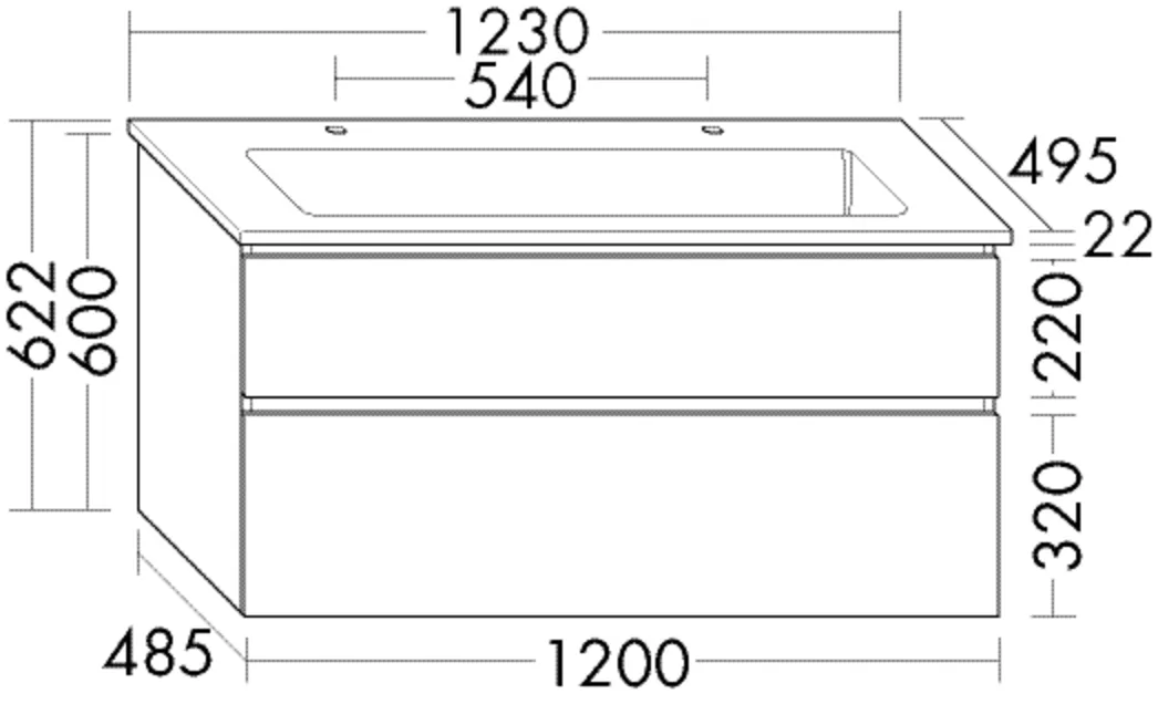 burgbad Waschtischunterschrank „Lin20“ in Sand Hochglanz