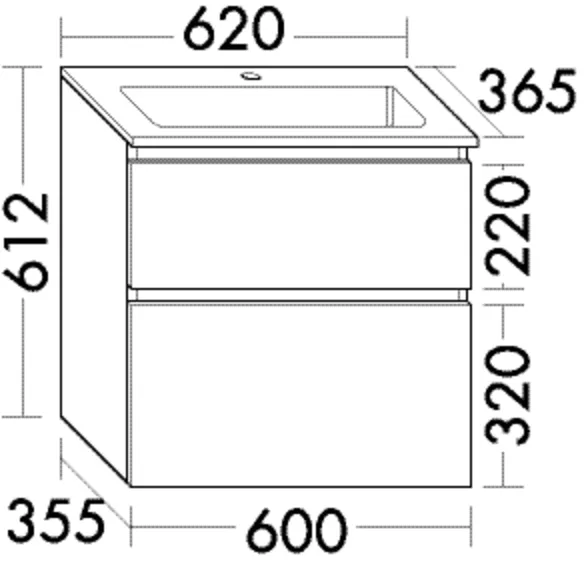 burgbad Waschtischunterschrank „Lin20“ in RAL-Farbe Hochglanz