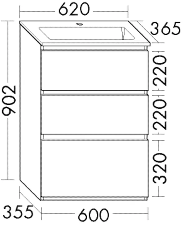 burgbad Waschtischunterschrank „Lin20“ in Lichtgrau Solid Matt