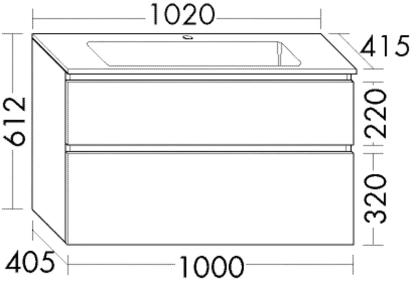 burgbad Waschtischunterschrank „Lin20“ in RAL-Farbe Solid Matt