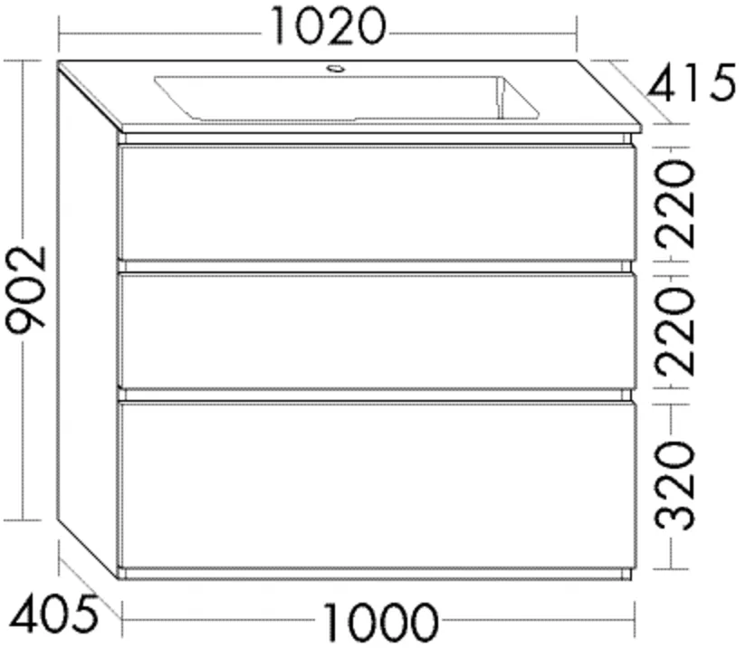 burgbad Waschtischunterschrank „Lin20“ in Eiche Dekor Silber