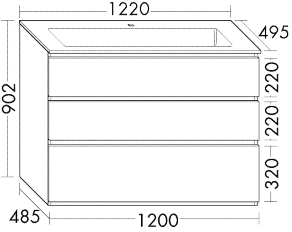 burgbad Waschtischunterschrank „Lin20“ in Sandstein Solid Matt