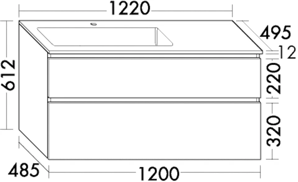 burgbad Waschtischunterschrank „Lin20“ in Steingrau Solid Matt