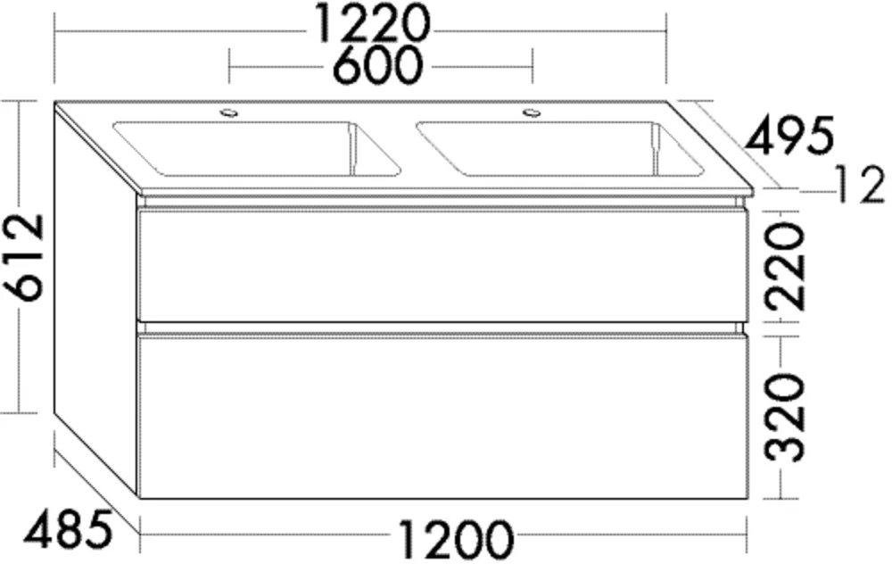 burgbad Waschtischunterschrank „Lin20“ in Sandorange Hochglanz