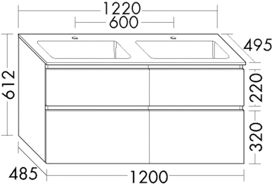 burgbad Waschtischunterschrank „Lin20“ in Perlgrau Hochglanz