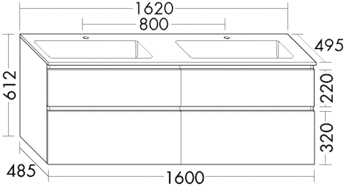 burgbad Waschtischunterschrank „Lin20“ in Steingrau Hochglanz