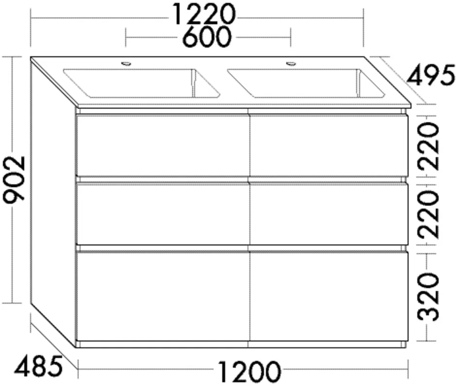 burgbad Waschtischunterschrank „Lin20“ in Rauchgrün Matt