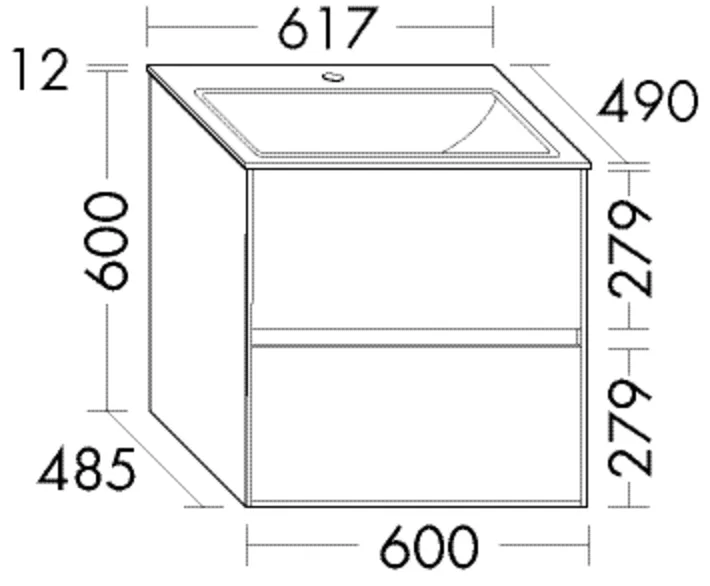 burgbad Waschtischunterschrank „rc40Solitaire“ in Schilf Solid Matt