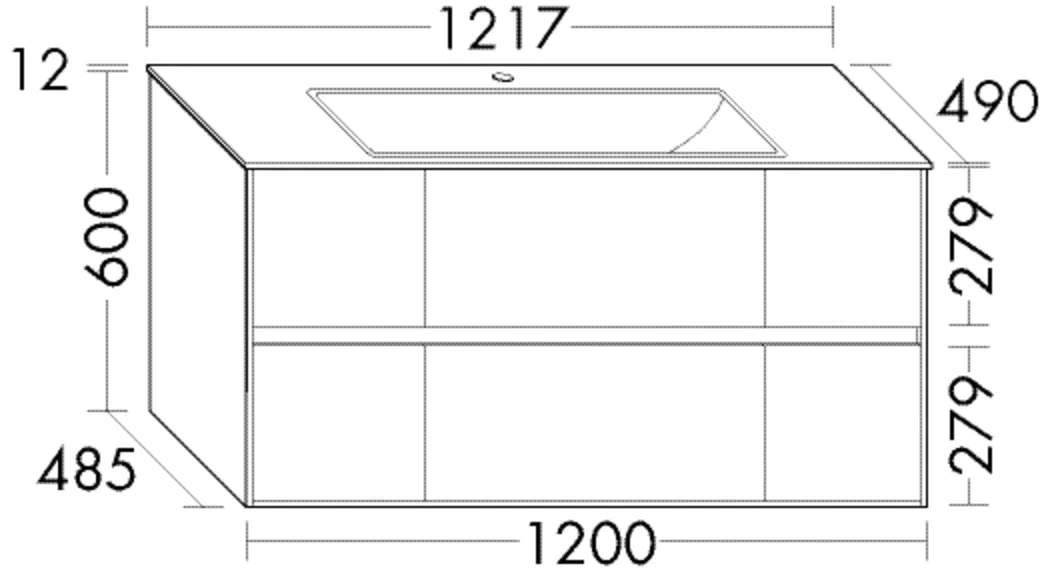 burgbad Waschtischunterschrank „rc40Solitaire“ in Schwarz Solid Matt