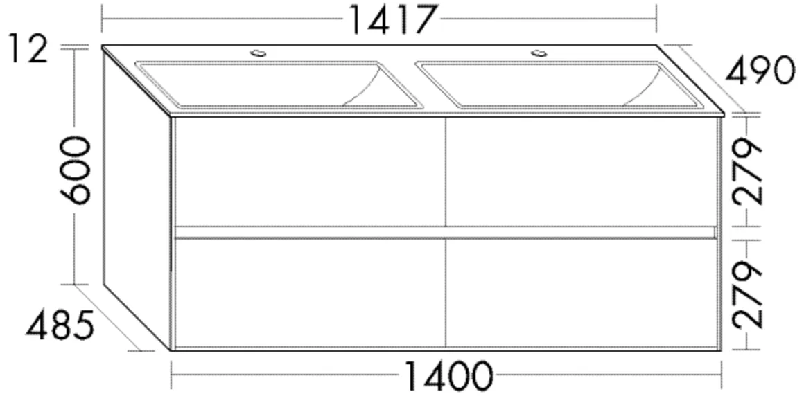 burgbad Waschtischunterschrank „rc40Solitaire“ in Weiß Hochglanz