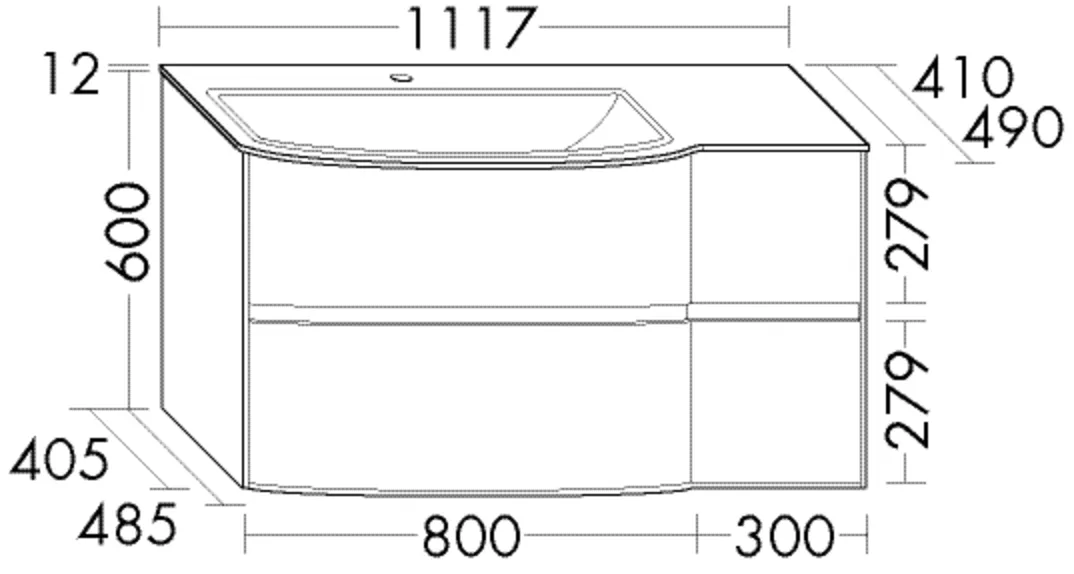 burgbad Waschtischunterschrank „rc40Solitaire“ in Schilf Hochglanz