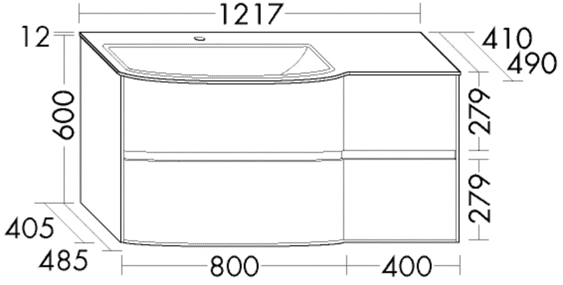 burgbad Waschtischunterschrank „rc40Solitaire“ in Lichtgrau Hochglanz