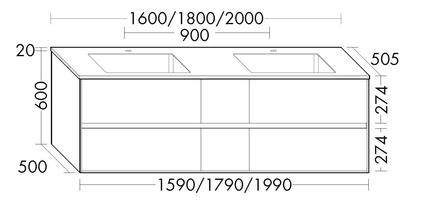 burgbad Waschtischunterschrank „rc40Solitaire“ in Asteiche Natur