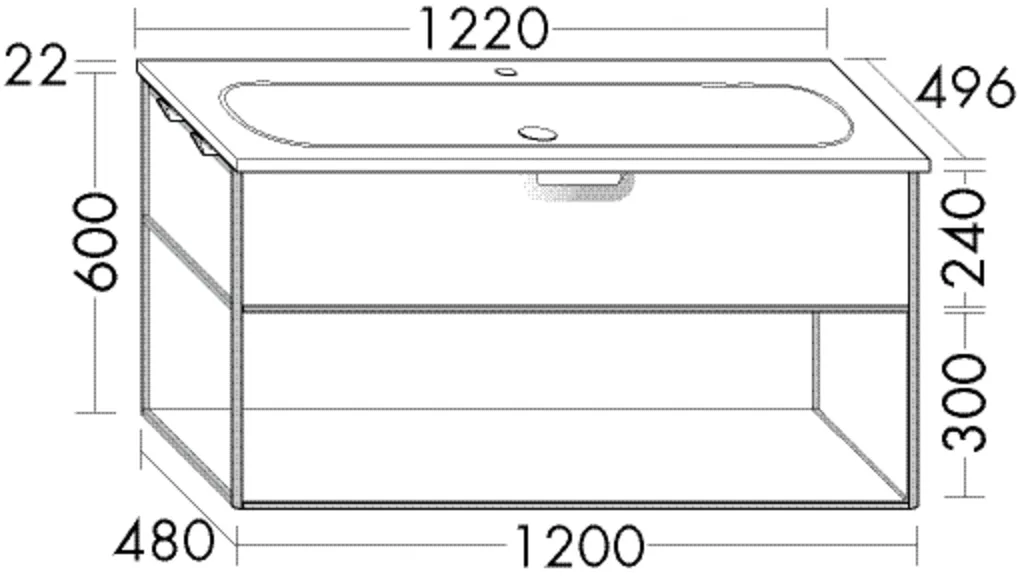 burgbad Badmöbelset „Vry“ in Eiche Dekor Silber