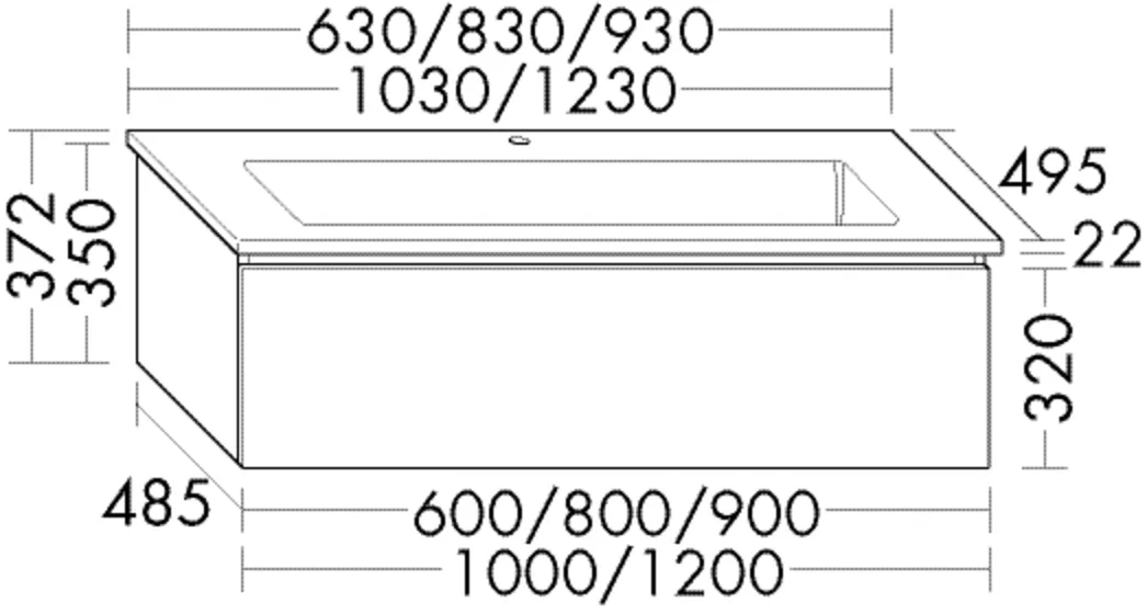 burgbad Badmöbelset „Lin20“ 87 × 41,2 cm in Eiche Dekor Urban