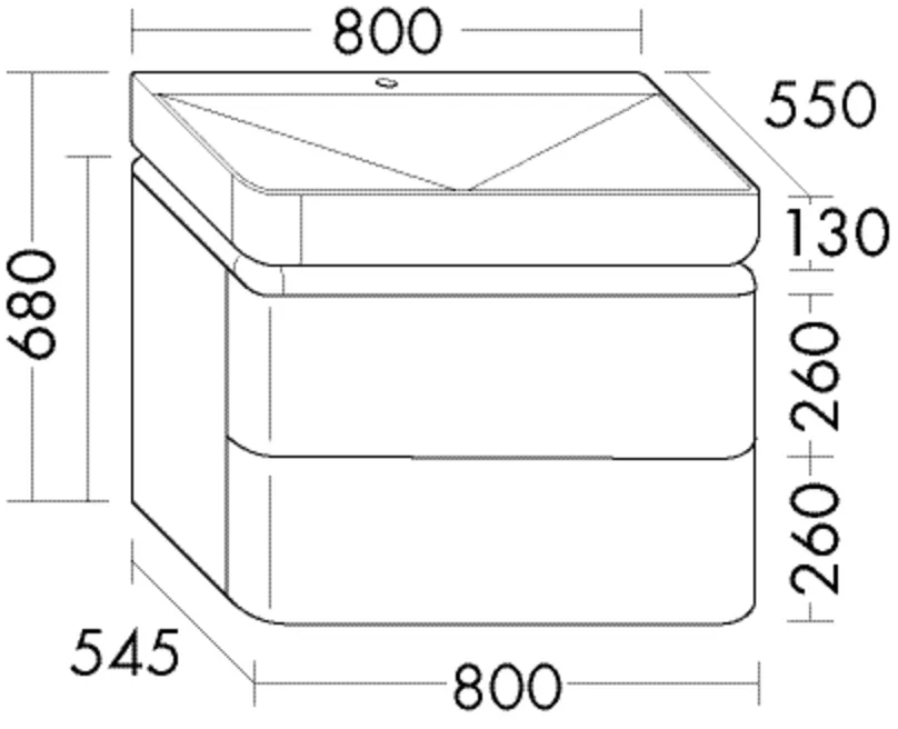 burgbad Badmöbelset „b:me“ 80 × 68 × 55 cm in Weiß Solid Matt