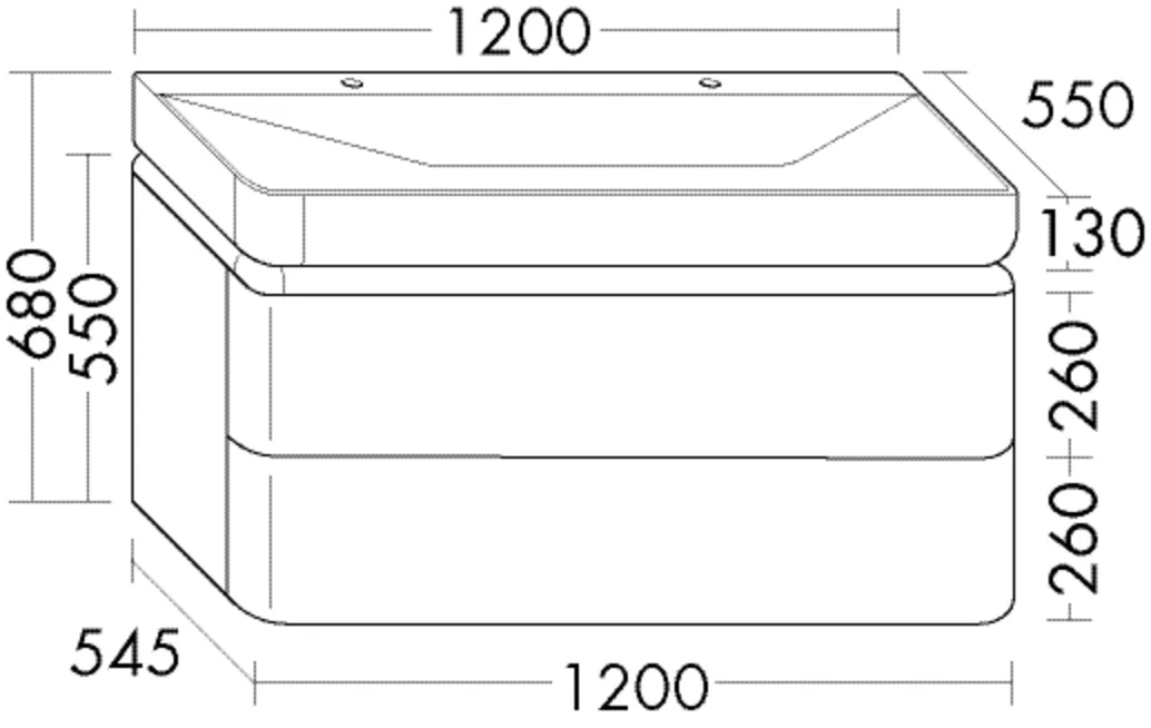 burgbad Badmöbelset „b:me“ 120 × 68 × 55 cm in Sand Solid Matt